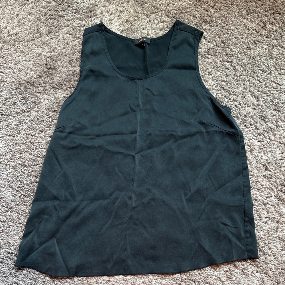 Quince 100% Silk Charcoal Black Pajama Tank Top Women’s Medium